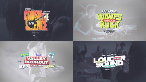 Videohive Grunge Kinetic Rock Titles