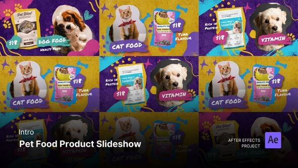 Videohive Intro/Opening – Pet Food Product Slideshow After Effects Project Files