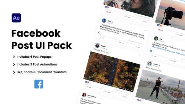 Videohive Facebook Post UI Pack