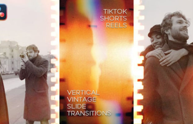 Videohive Vertical Vintage Slide Transitions | TikTok, Shorts, Reels For DaVinci Resolve