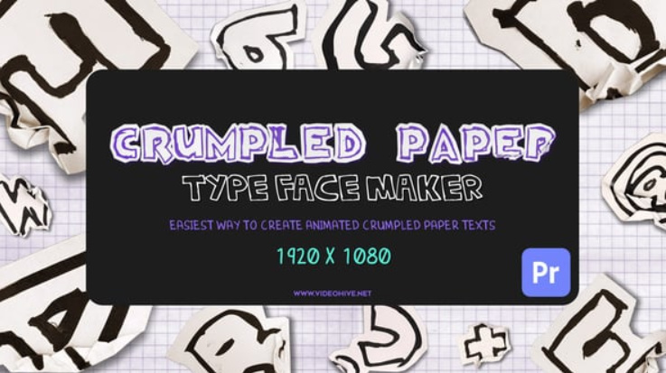 Videohive Crumpled Paper Typeface Maker Mogrt