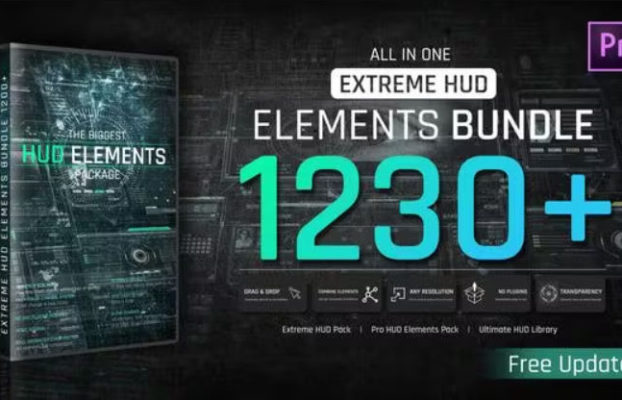 Videohive Extreme HUD Elements Bundle 1200+ For Premiere Pro