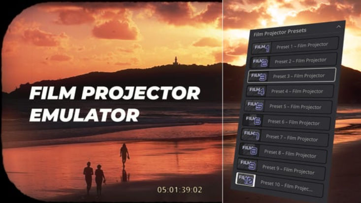Videohive Film Projector Emulator | Davinci Resolve Macros