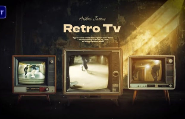 Videohive Retro Tv in Dark Room