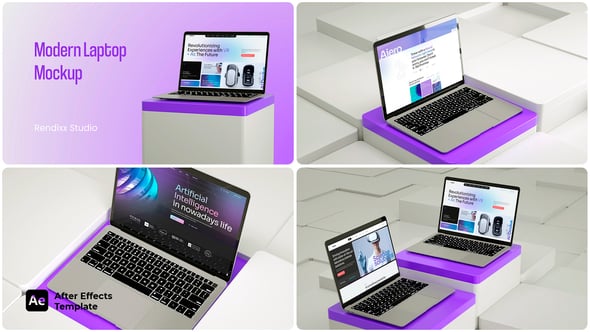 Videohive Modern Laptop Website Mockup