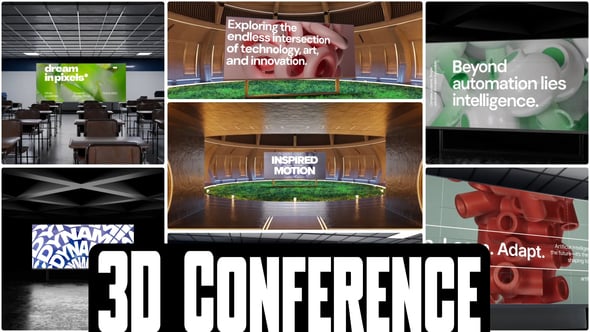 Videohive Futuristic 3D Conference Stage Display Mockups