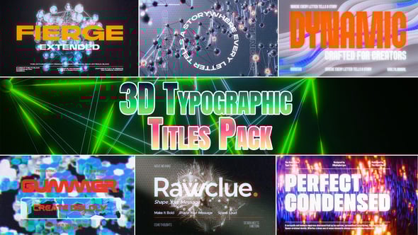 Videohive 3D Typographic Titles – Modern Motion Graphics Pack for Reels & 4K Projects