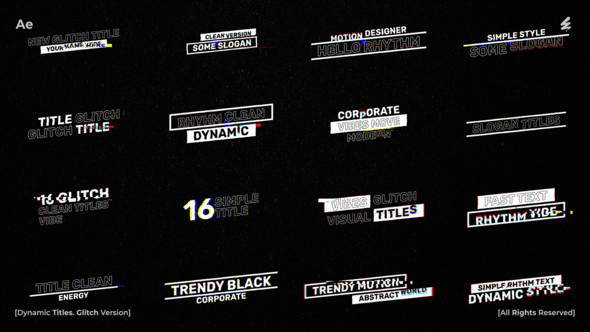 Videohive Dynamic Titles Glitch Version /Ae