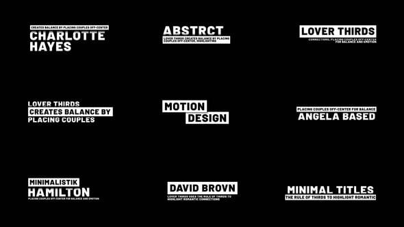 Videohive Minimal Titles | After Effects 57222602