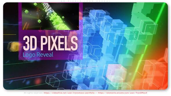 Videohive 3D Pixels Logo Reveal