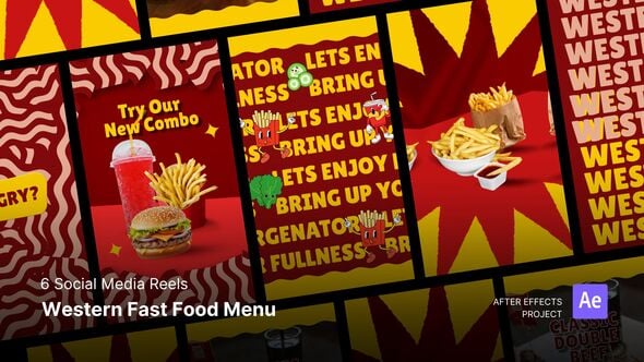 Videohive Social Media Reels – Western Fast Food Menu After Effects Project Files