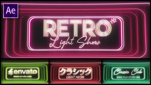 Videohive Retro Neon Light Logo