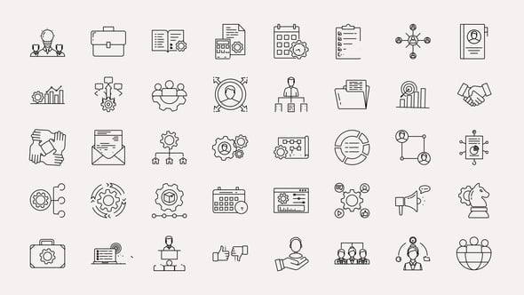 Videohive Management Line Icons 57829015