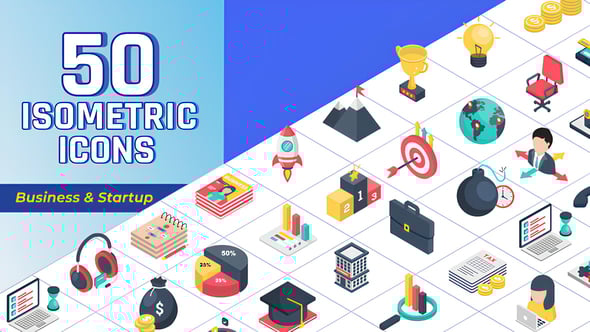 Videohive Isometric Icons Business and Startup