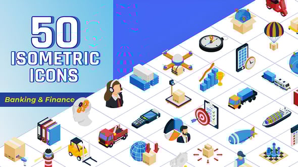 Videohive Isometric Icons Logistics and Management