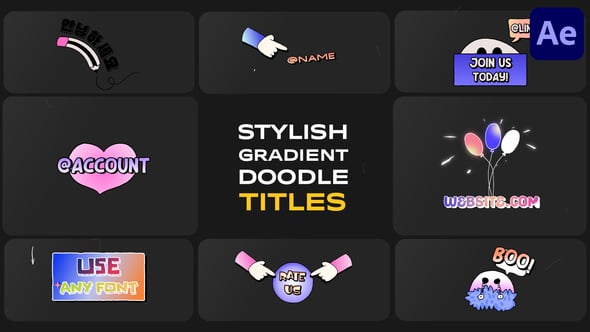 Videohive Stylish Gradient Doodle Titles for After Effects