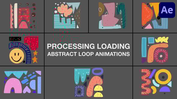 Videohive Processing Loading Abstract Loop Animations for After Effects
