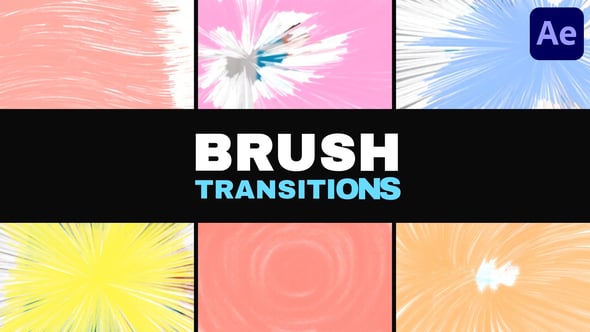 Videohive Hand Drawn Brush Transitions for After Effects
