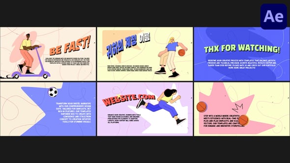 Videohive Cartoon Sport Slides for After Effects