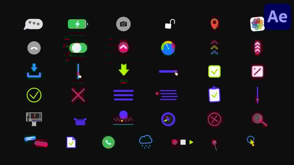 Videohive Mobile App Interface Icons for After Effects