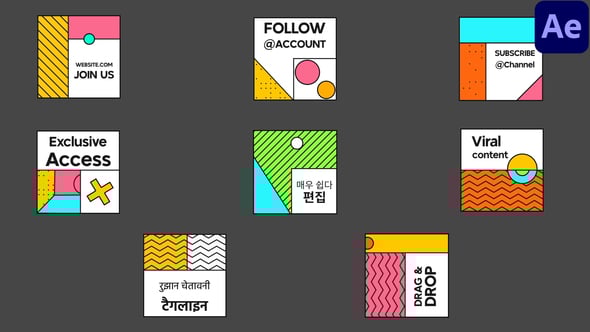 Videohive Abstract Square Titles for After Effects