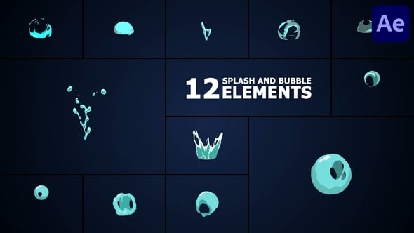 Videohive Splash And Bubble Elements for After Effects