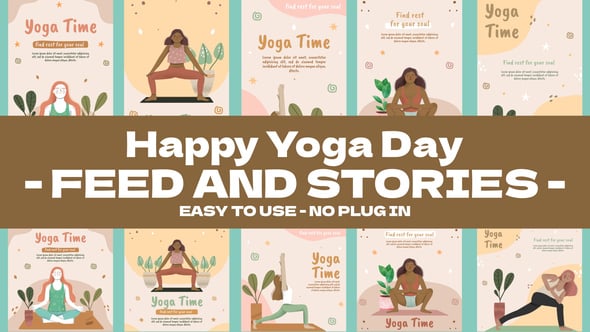 Videohive Yoga Day Feed and Stories Instagram