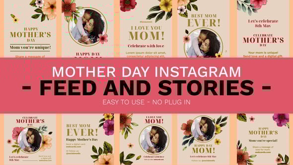 Videohive Mother Day Feed and Stories Instagram