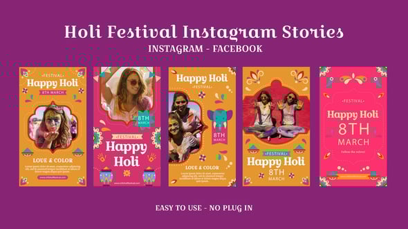 Videohive Holi Festival Instagram Stories 56792061