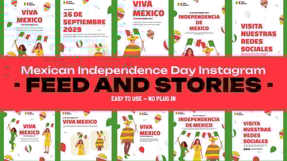Videohive Mexican Independence Day Feed and Stories