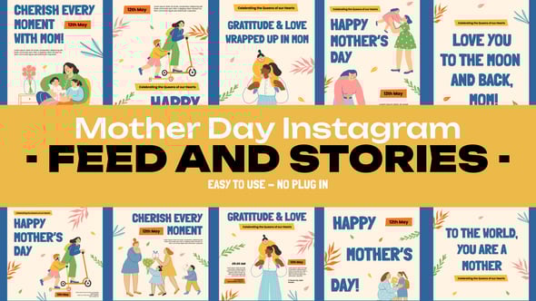 Videohive Mother Day Feed and Stories Instagram 57354252