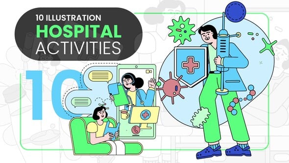 Videohive Hospital Activities Animated Ilustration