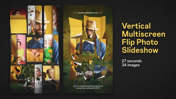 Videohive Vertical Multiscreen Flip Photo Slideshow