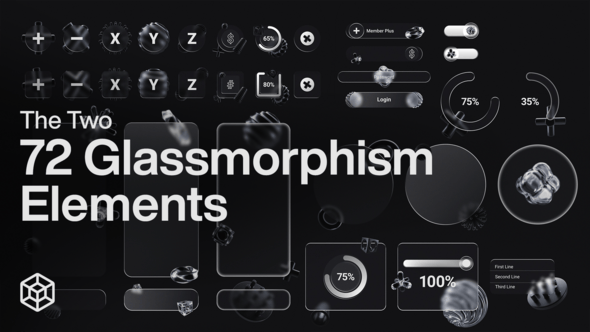 Videohive The Two – 72 Glassmorphism Elements