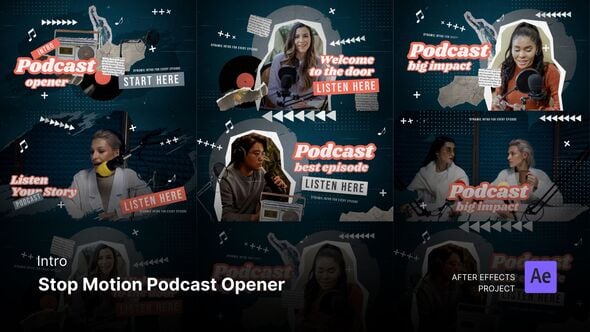 Videohive Intro/Opening – Stop Motion Podcast Opener After Effects Project Files