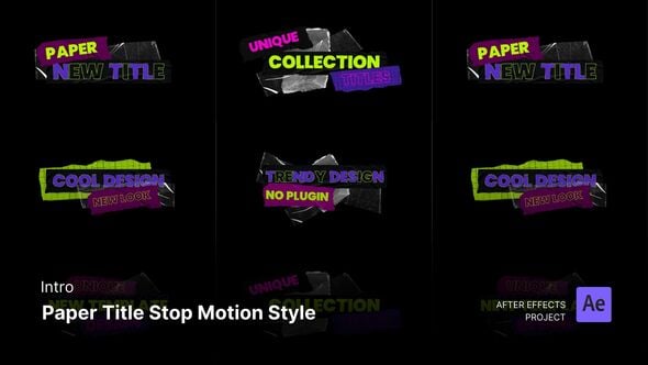 Videohive Intro/Opening – Paper Title Stop Motion Style After Effects Project Files