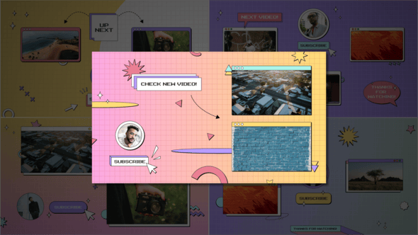 Videohive Y2K Youtube Endscreens