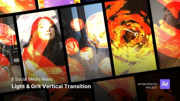 Videohive Social Media Reels – Light & Grit Vertical Transition After Effects Template