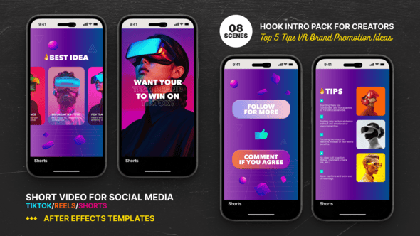 Videohive Hook Intro Pack for Creators – top 5 tips VR Brand Promotion Ideas