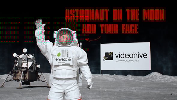 Videohive Astronaut with Flag on the Moon