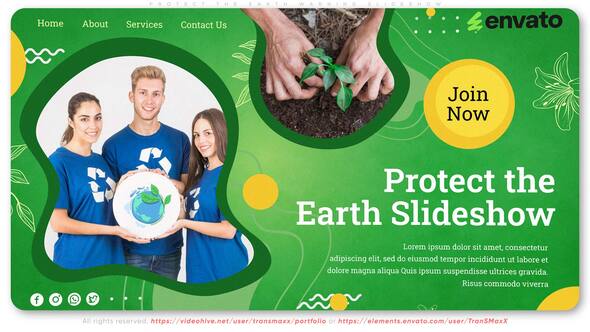 Videohive Protect the Earth Warning Slideshow