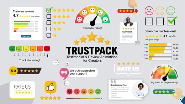 Videohive TrustPack – Testimonial & Review Animations for Creators