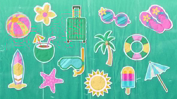 Videohive Collage Summer Holiday Paper Stickers Pack