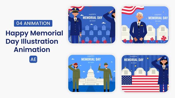 Videohive Happy Memorial Day Illustration Scene
