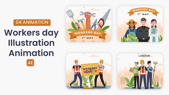 Videohive Workers day Illustration Scene