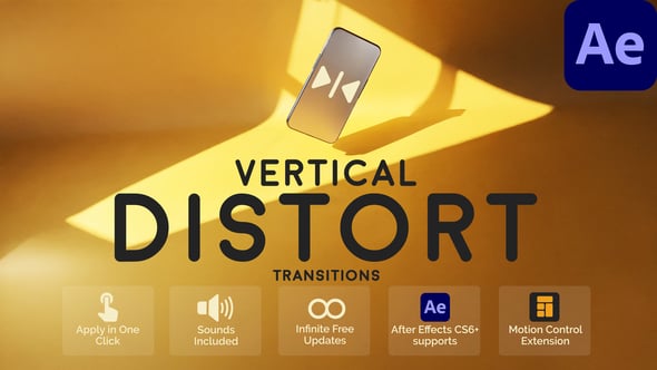 Videohive Vertical Distort Transitions for After Effects