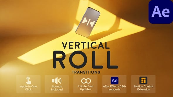Videohive Vertical Roll Transitions for After Effects