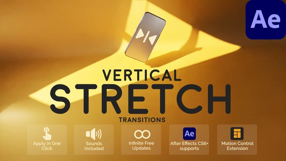 Videohive Vertical Stretch Transitions for After Effects