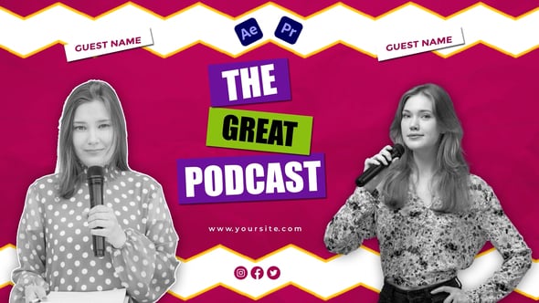 Videohive Vibrant Podcast Opener Template