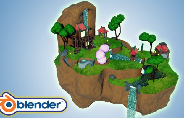 Blender 3D Model a Ghibli Art Stylized Scene By 3D Tudor